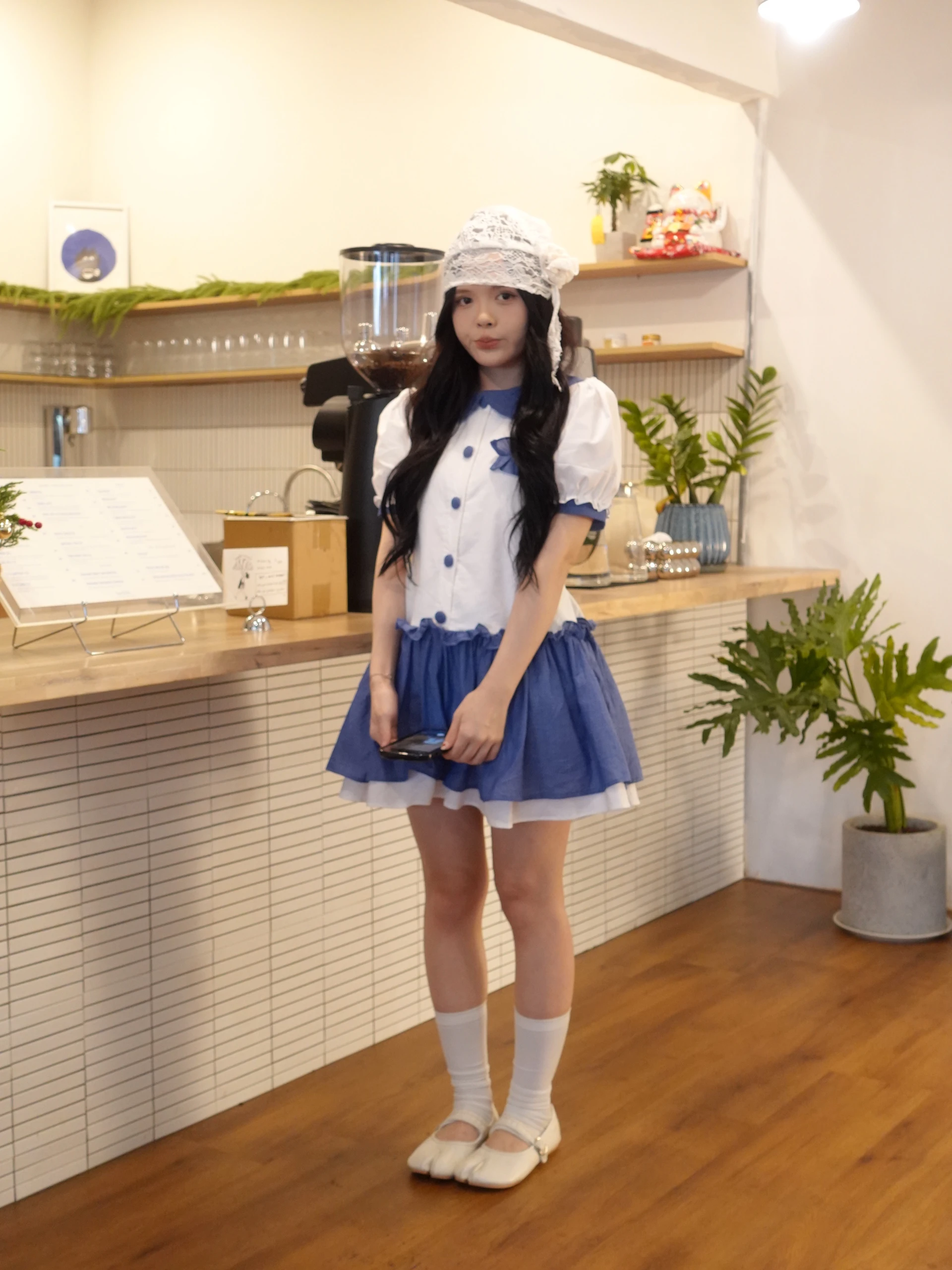 Set babydoll caro đỏ phối trắng